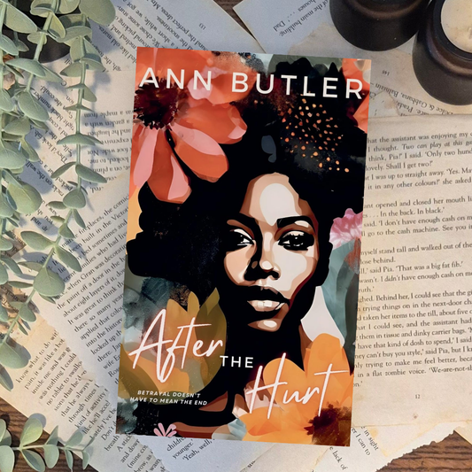 Book cover of 'After The Hurt' by Ann Butler on a textured surface with floral elements.