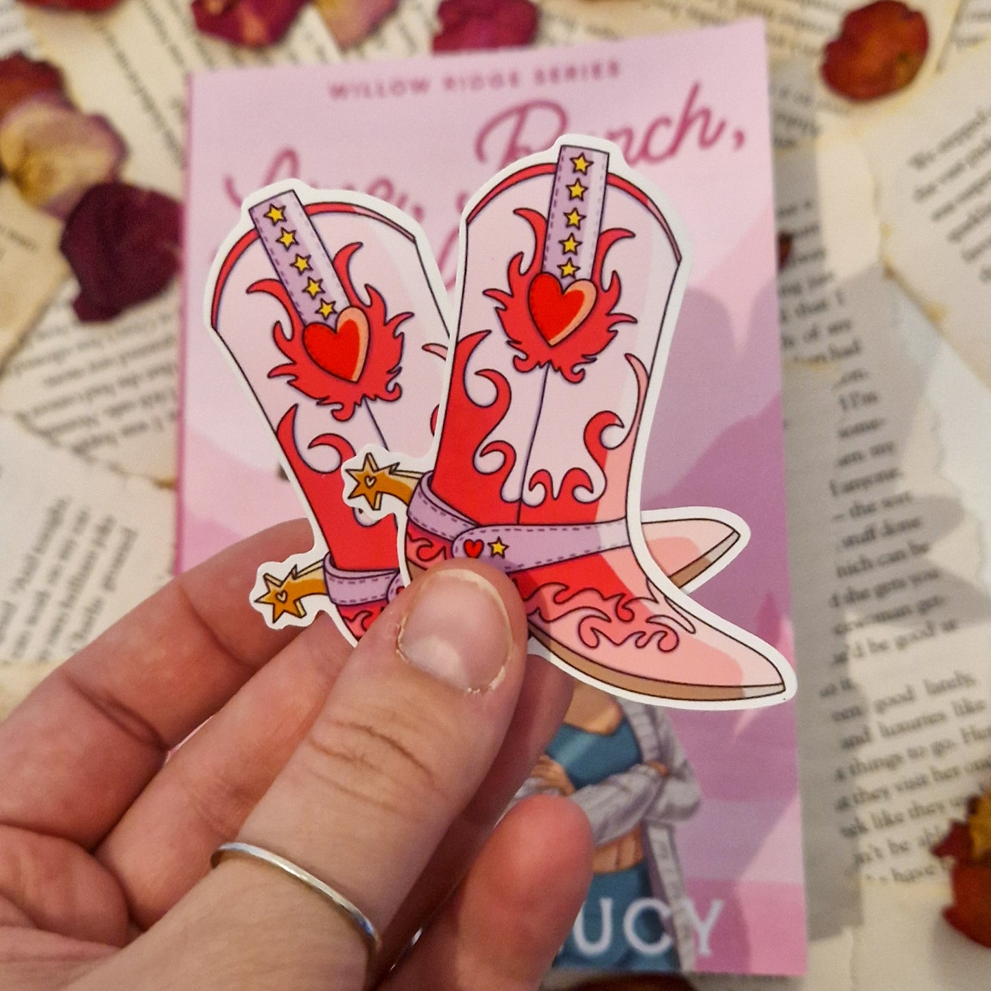 Cowboy book stickers by slinky sketches 