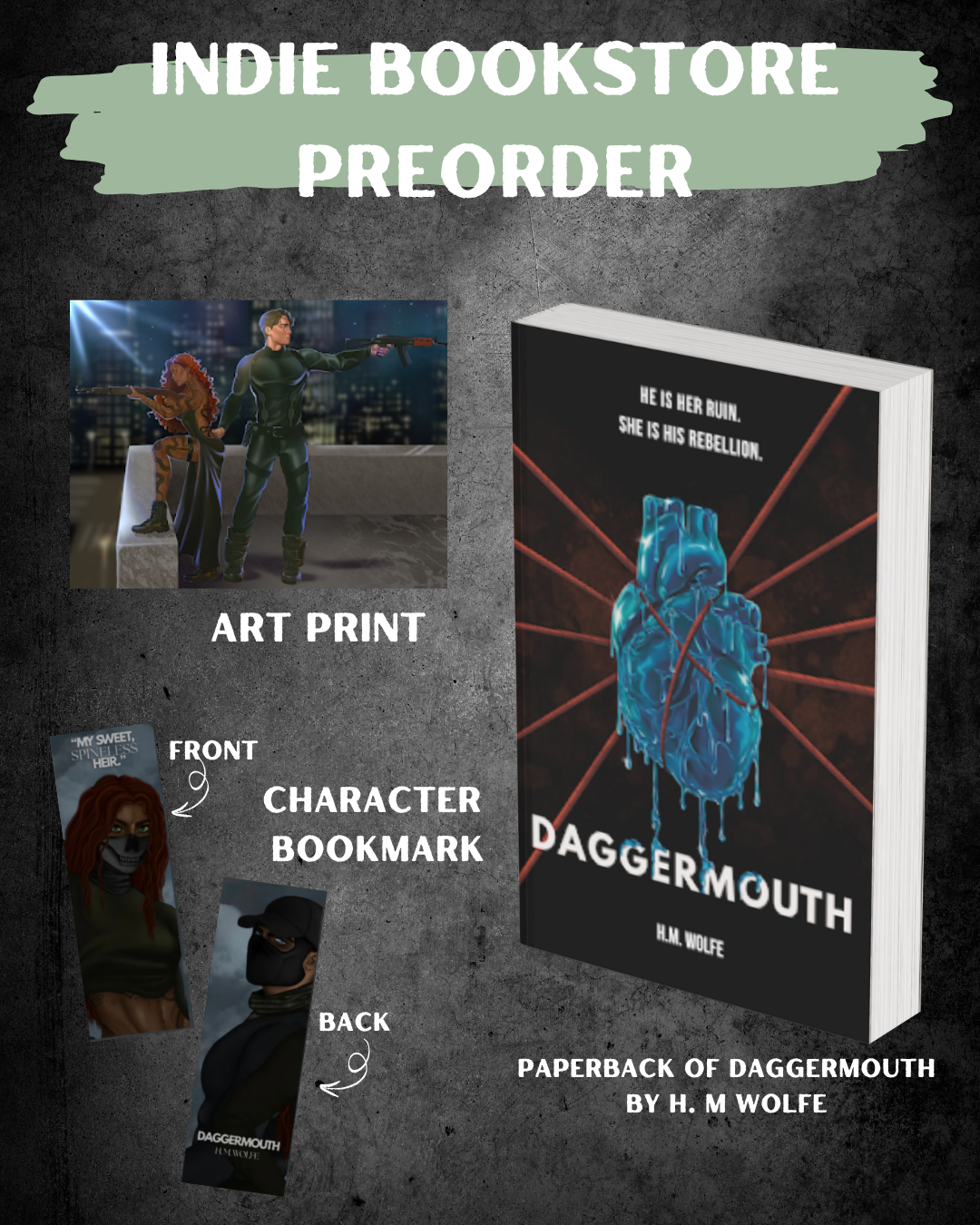 Indie bookstore daggermouth preorder incentive contents 