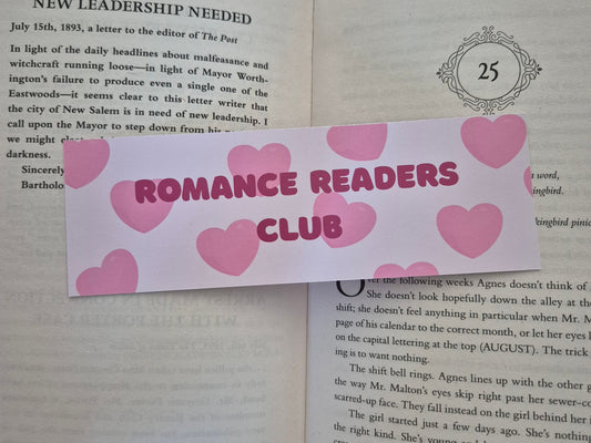 Romance Reader Club Bookmark